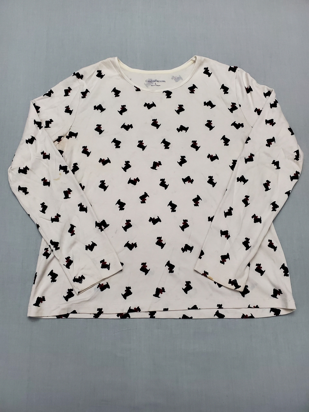 Croft & Barrow Kids Large Long Sleeve Knit Dog Print Shirt